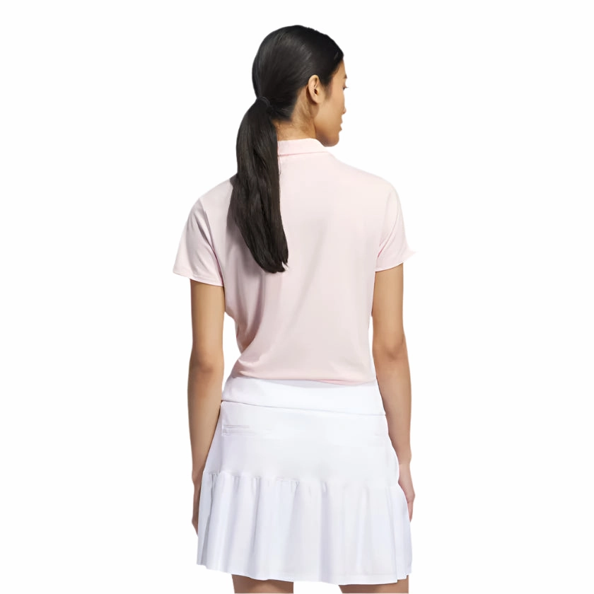 Adidas Women's Solid Performance Short Sleeve Polo Shirt - Sandy Pink Adidas Women's Clothing