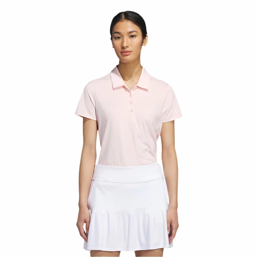 Adidas Women's Solid Performance Short Sleeve Polo Shirt - Sandy Pink Adidas Women's Clothing
