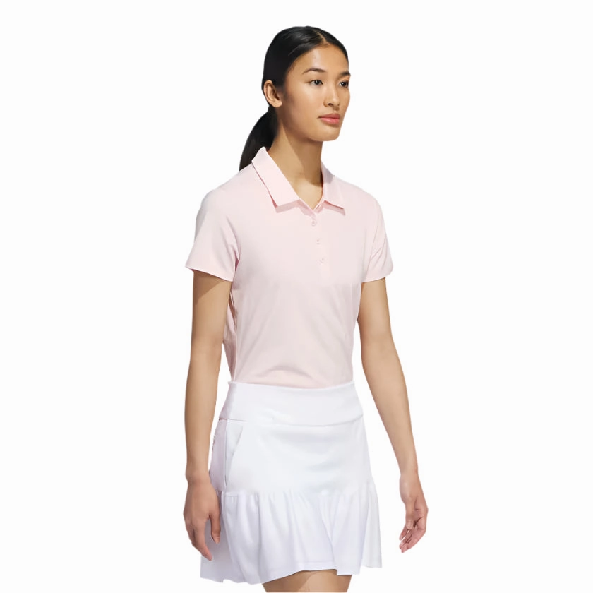 Adidas Women's Solid Performance Short Sleeve Polo Shirt - Sandy Pink Adidas Women's Clothing