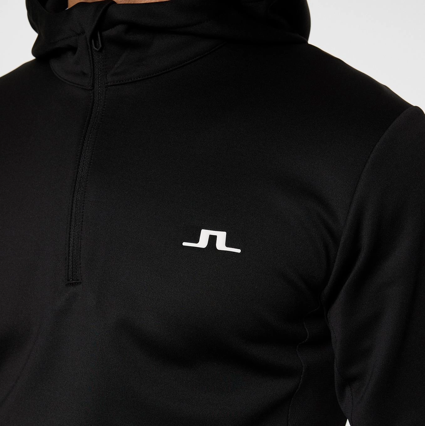 Aerial Quarter Zip Hoodie Black J.Lindeberg Golfwear for Men