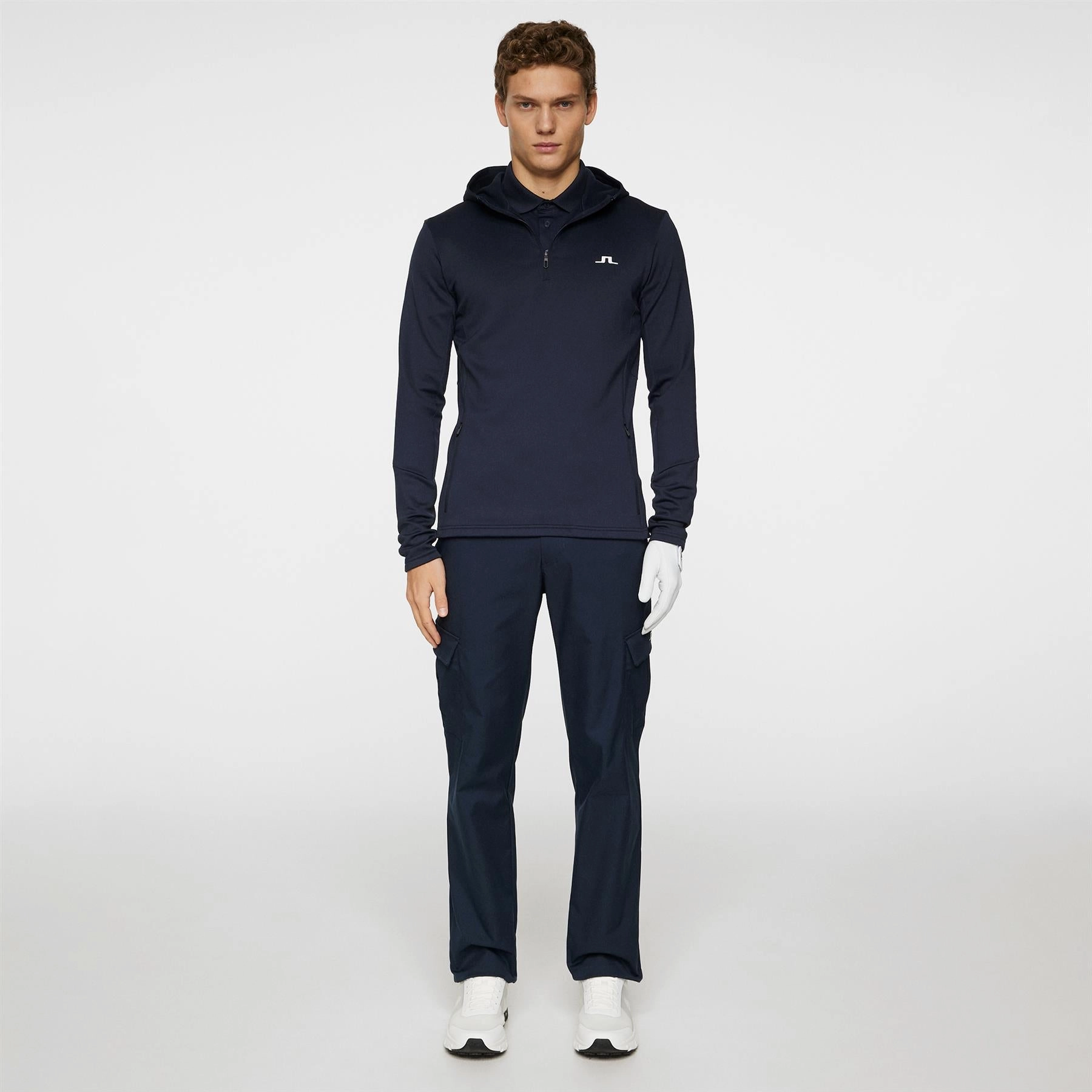 Aerial Quarter Zip Hoodie JL Navy J.Lindeberg Golfwear for Men