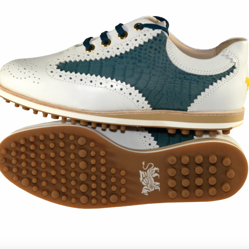 Aerogreen Prato Steel Golf Shoe - Blue Croc women's performance golf shoes