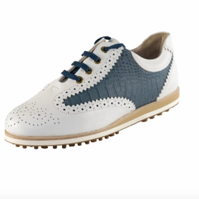 Aerogreen Prato Steel Golf Shoe - Blue Croc women's golf shoes