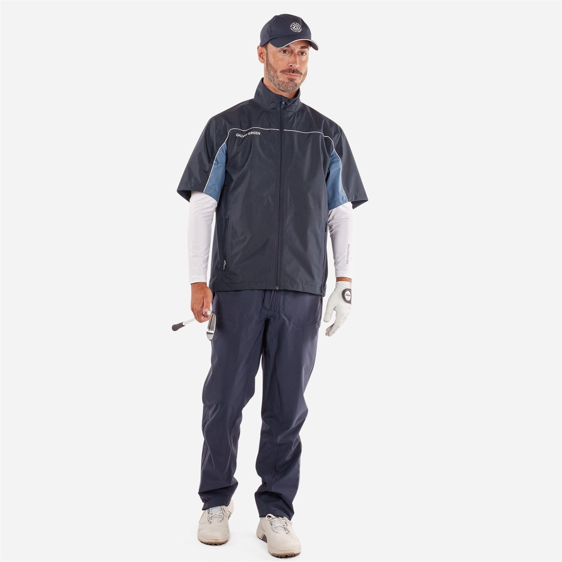 Air PERTEX SS Waterproof Jacket Navy/Moonlight Blue Galvin Green Men's Apparel