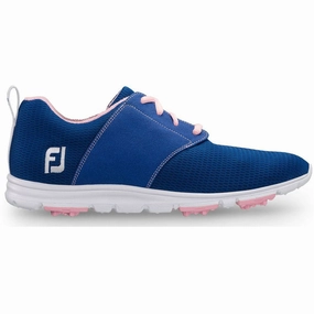 Air Walk New Footjoy Enjoy Spikeless Shoes in Blue/Pink Size 8.5 Go Moves Everyday Runners, Travel-Ready Shoes, Lace-Up Shoes