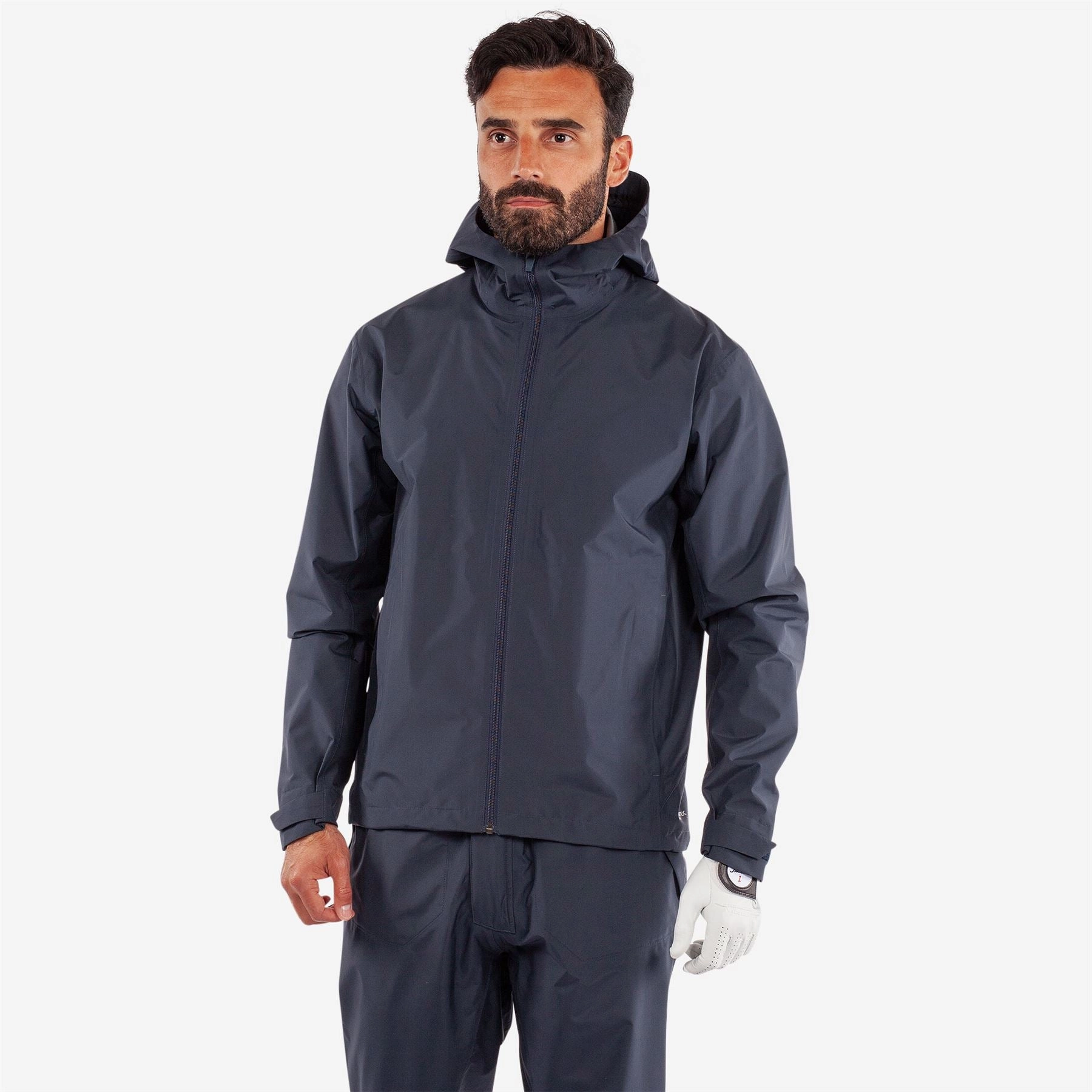 Akron PERTEX Waterproof Jacket Navy Galvin Green men's golf outerwear