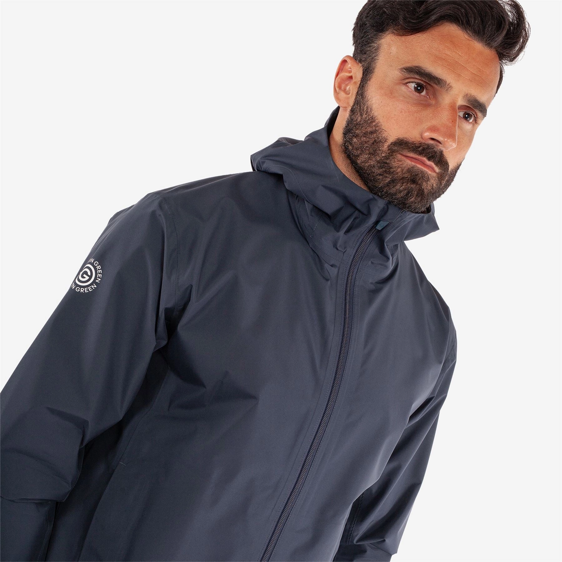 Akron PERTEX Waterproof Jacket Navy Galvin Green Men's Apparel