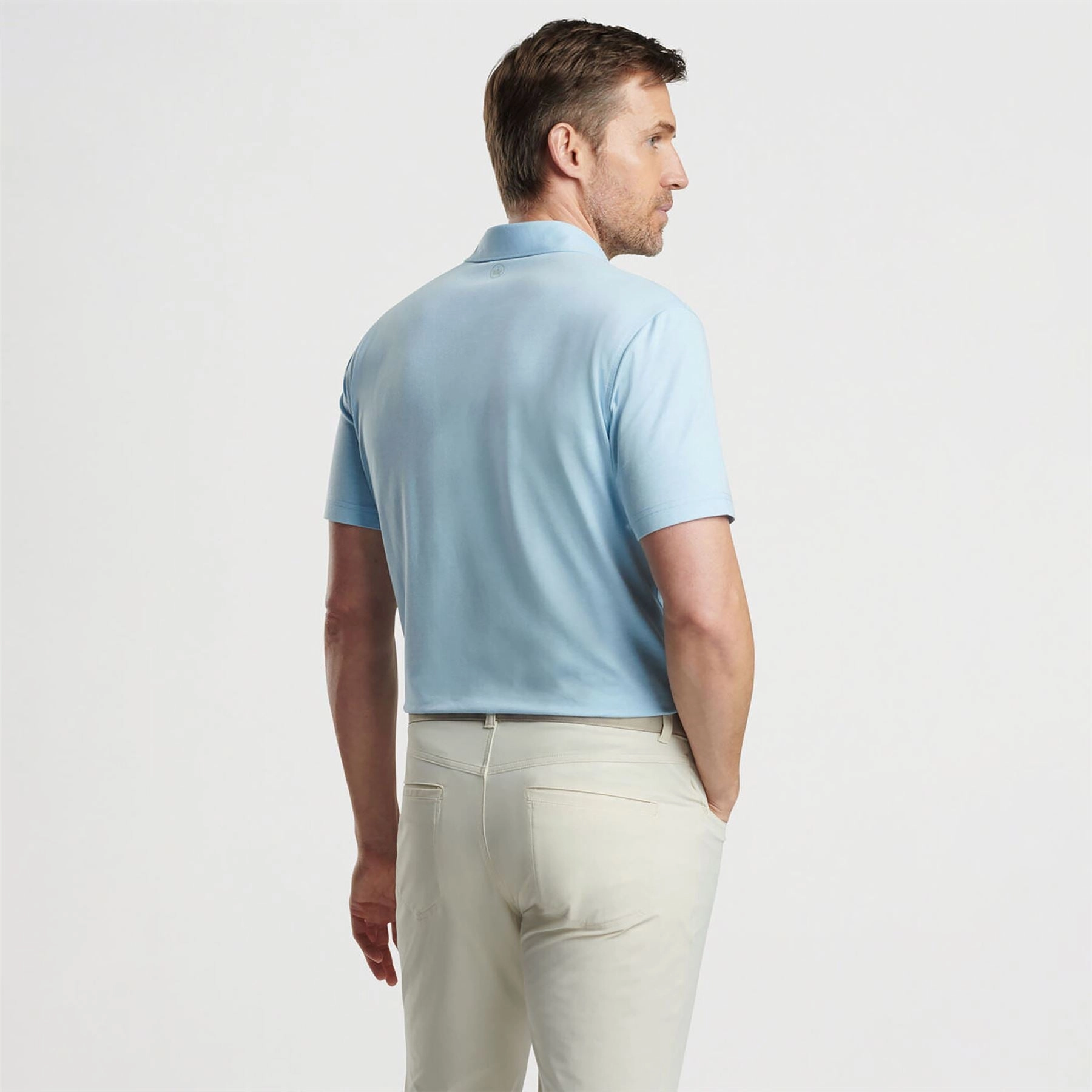 Albatross Cotton Blend Pique Polo Blue Frost Peter Millar Menswear Collection