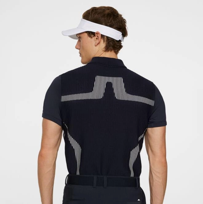 Aleks Hybrid Knit Polo JL Navy J.Lindeberg Golfwear for Men
