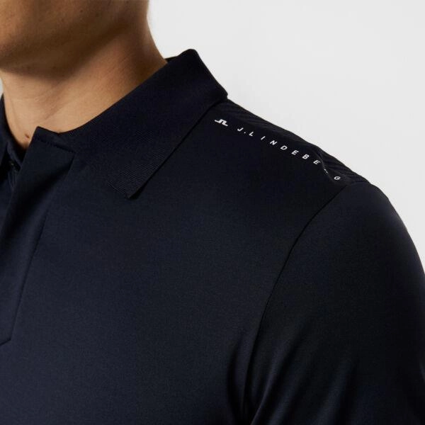 Aleks Hybrid Knit Polo JL Navy J.Lindeberg Golfwear for Men