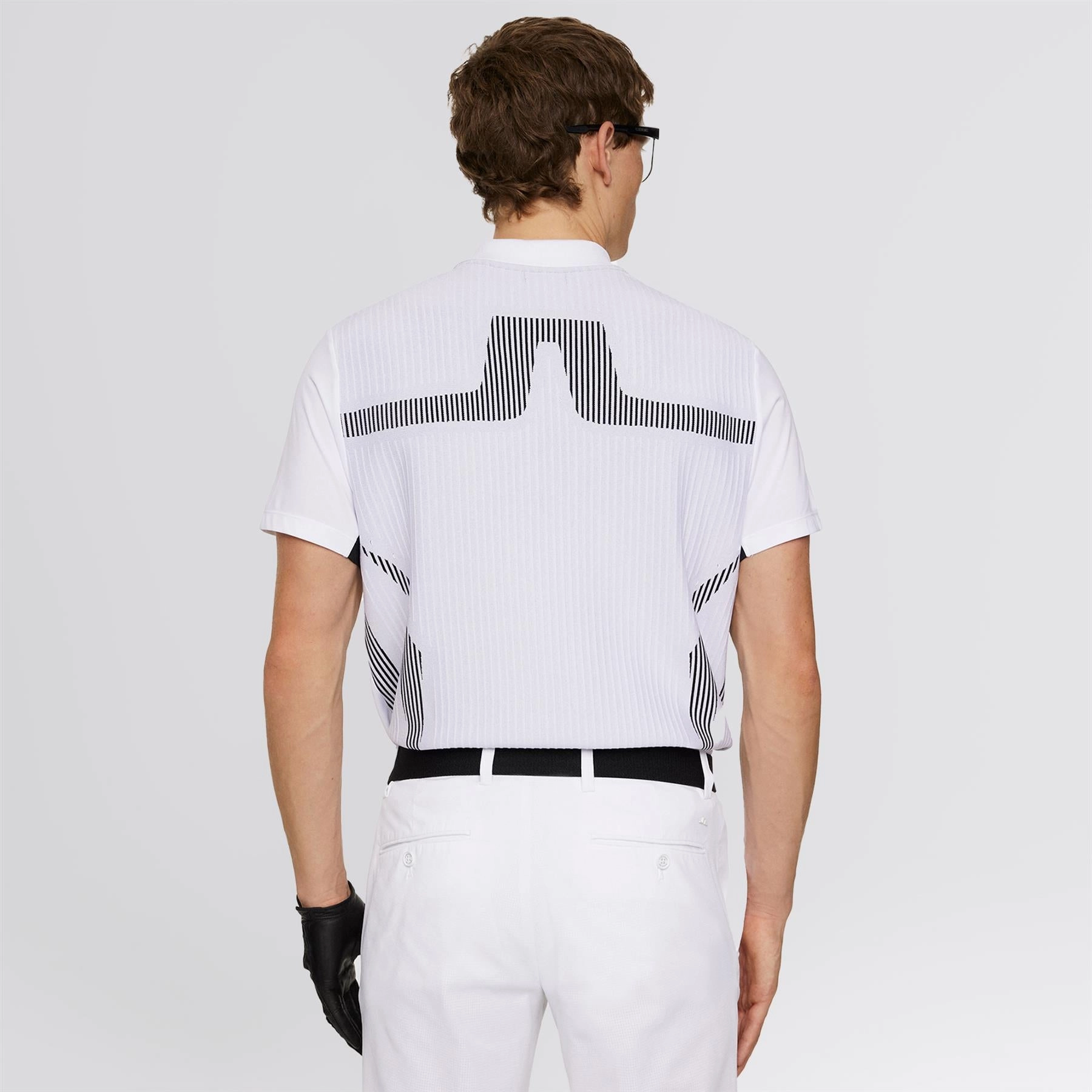 Aleks Hybrid Knit Polo White J.Lindeberg Golfwear for Men