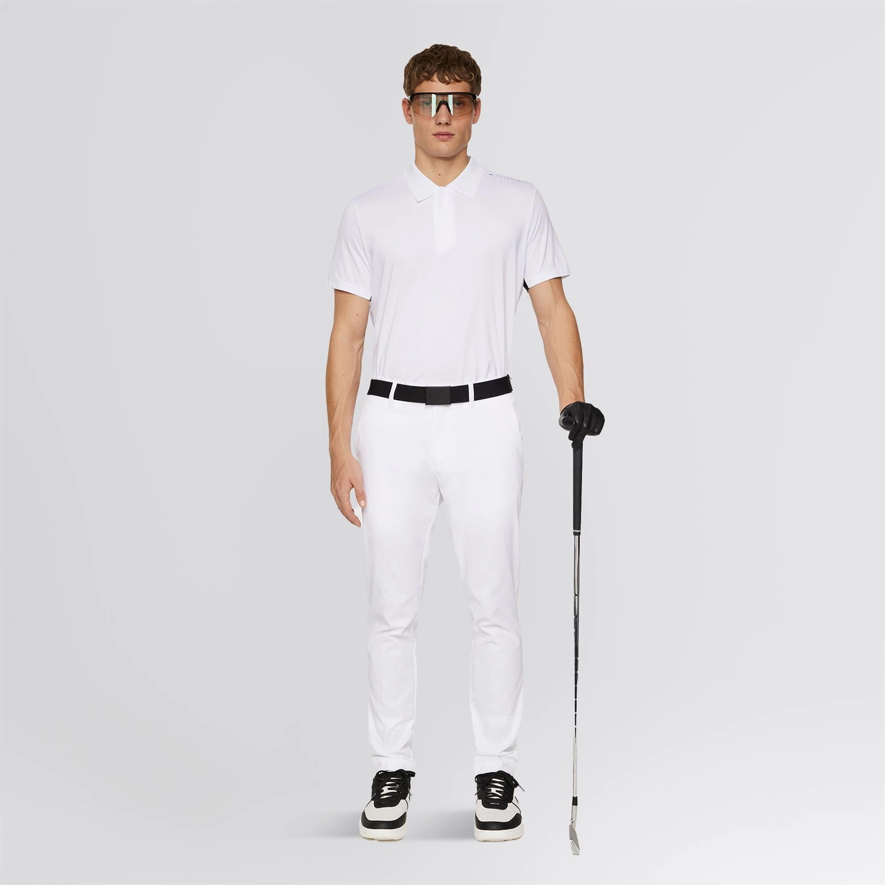 Aleks Hybrid Knit Polo White J.Lindeberg Golfwear for Men