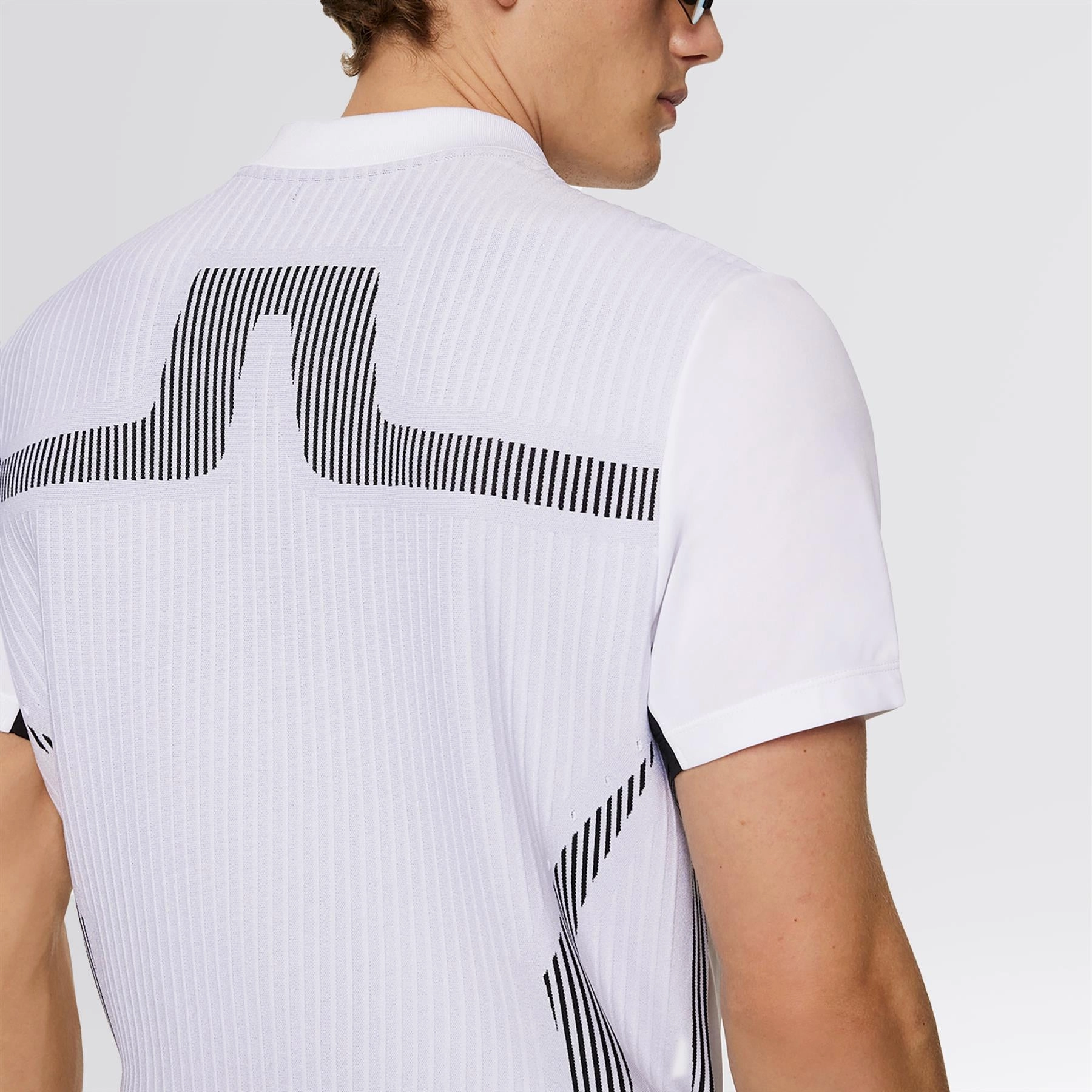 Aleks Hybrid Knit Polo White J.Lindeberg Golfwear for Men