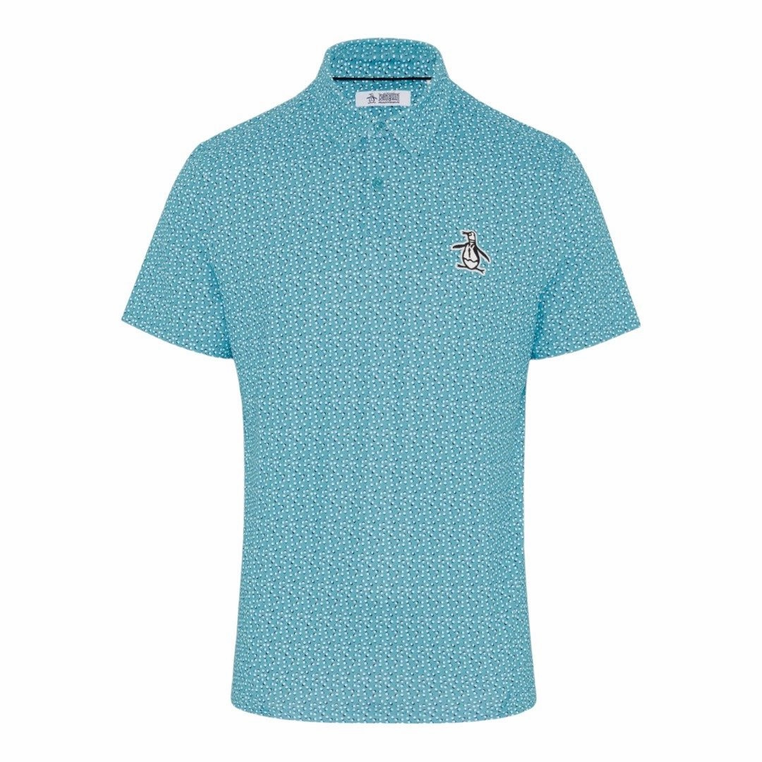 kids athletic clothing, cozy apparel, branded apparel All-Day Comfort Original Penguin All Over Ball Print Golf Polo Shirt OGKSE021 Performance Layer