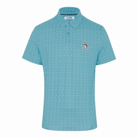 kids athletic clothing, cozy apparel, branded apparel All-Day Comfort Original Penguin All Over Ball Print Golf Polo Shirt OGKSE021 Performance Layer