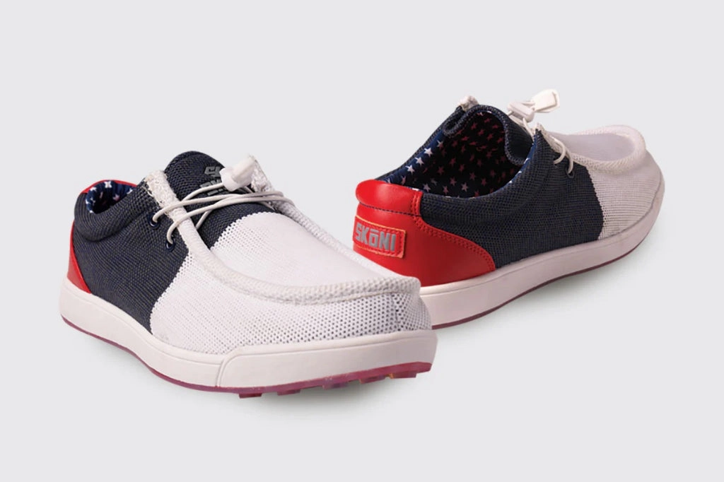 All-Purpose Sneakers New Skoni Women's Golf Shoe- Red/White/Blue Pace Ready Memory Foam Shoes