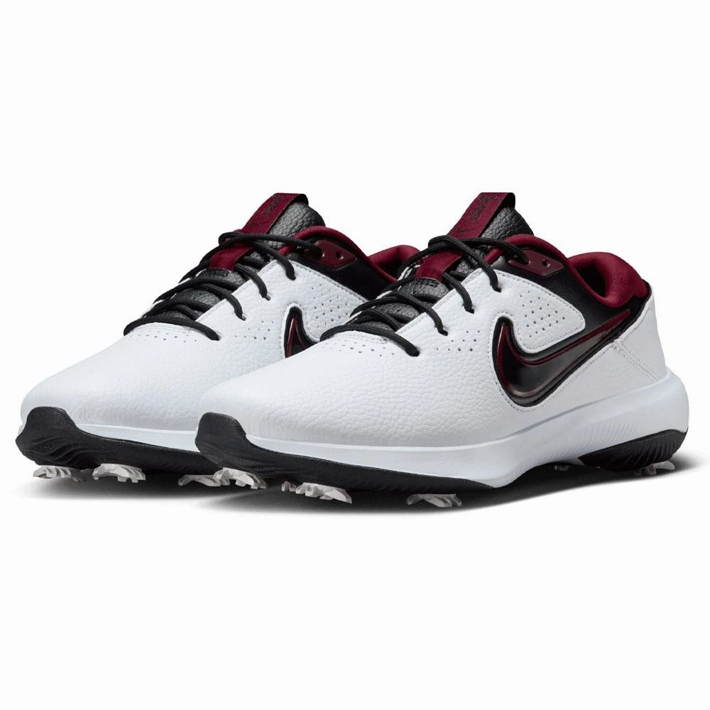 Nike Victory Pro 3 Golf Shoes White/Black/Lightning/Team Red - FW24 Unisex Shoes On Plain Background