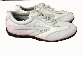 Ankle Support Sneakers All Terrain Ecco White Leather Hydromax Soft Spiked Shoes Arch Support Shoes Shock Absorbent Shoes