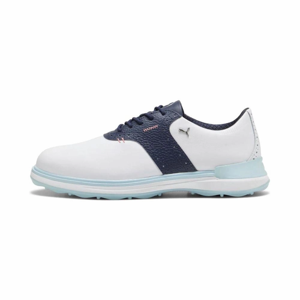 Knit Sneakers All Terrain Puma Men's AVANT Spikeless Golf Shoes - Puma White/Deep Navy Simple Slip-On Shoes