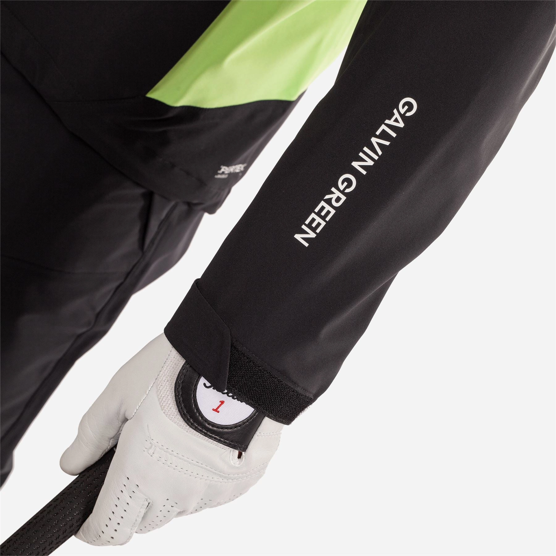 Ames PERTEX Waterproof Jacket Black/Fresh Green Galvin Green Men's Apparel