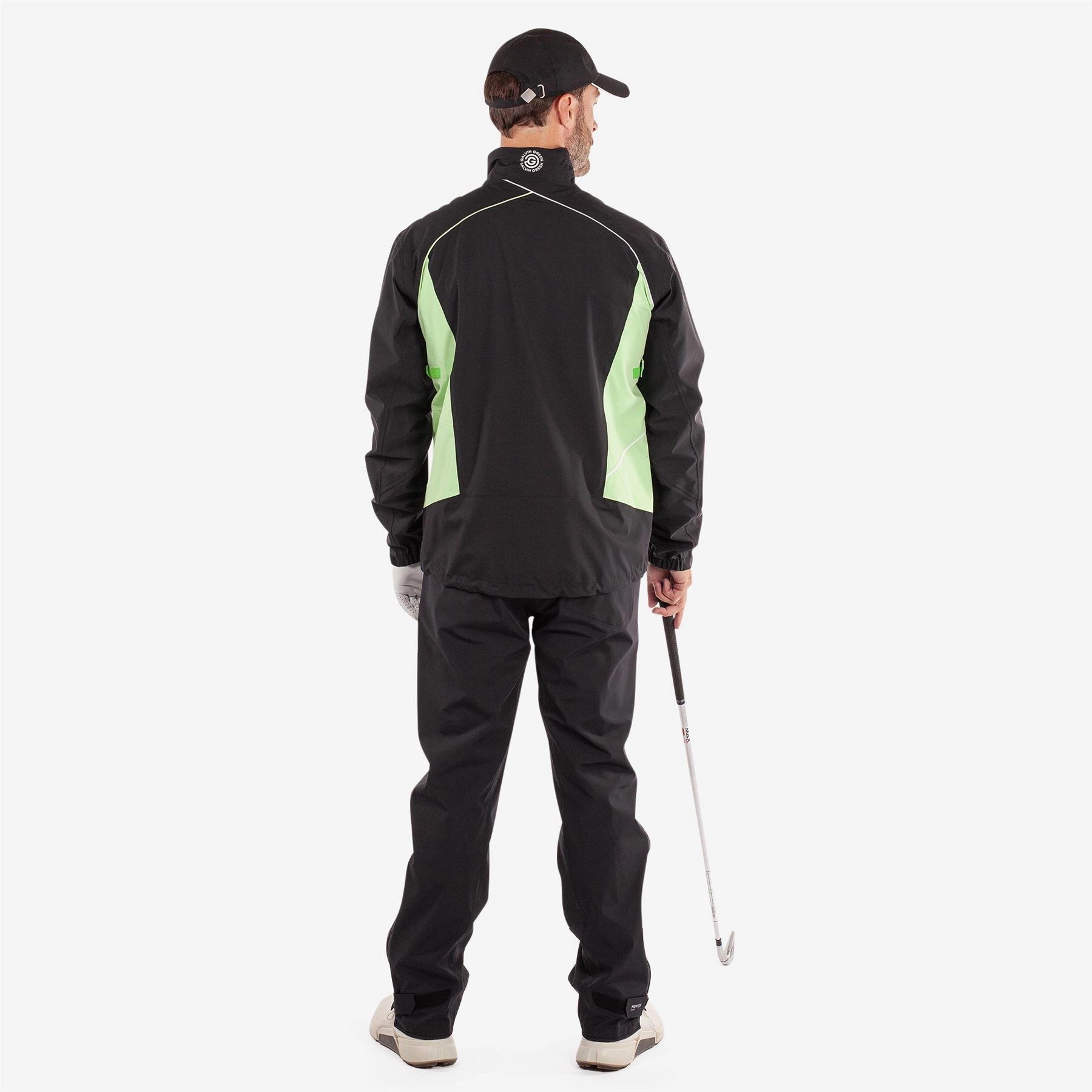 Ames PERTEX Waterproof Jacket Black/Fresh Green Galvin Green Men's Apparel