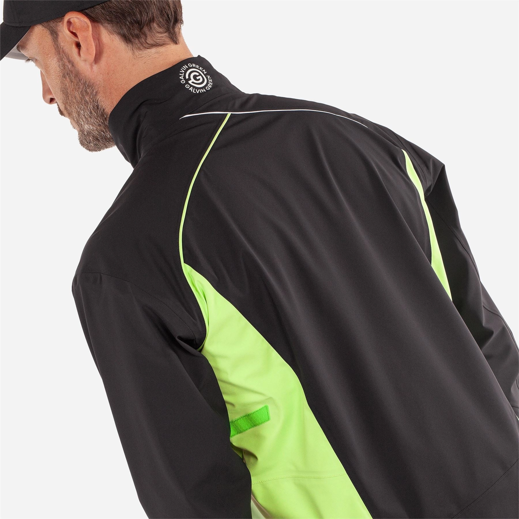 Ames PERTEX Waterproof Jacket Black/Fresh Green Galvin Green Men's Apparel