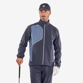 Ames PERTEX Waterproof Jacket Navy/Moonlight Blue Galvin Green men's golf outerwear