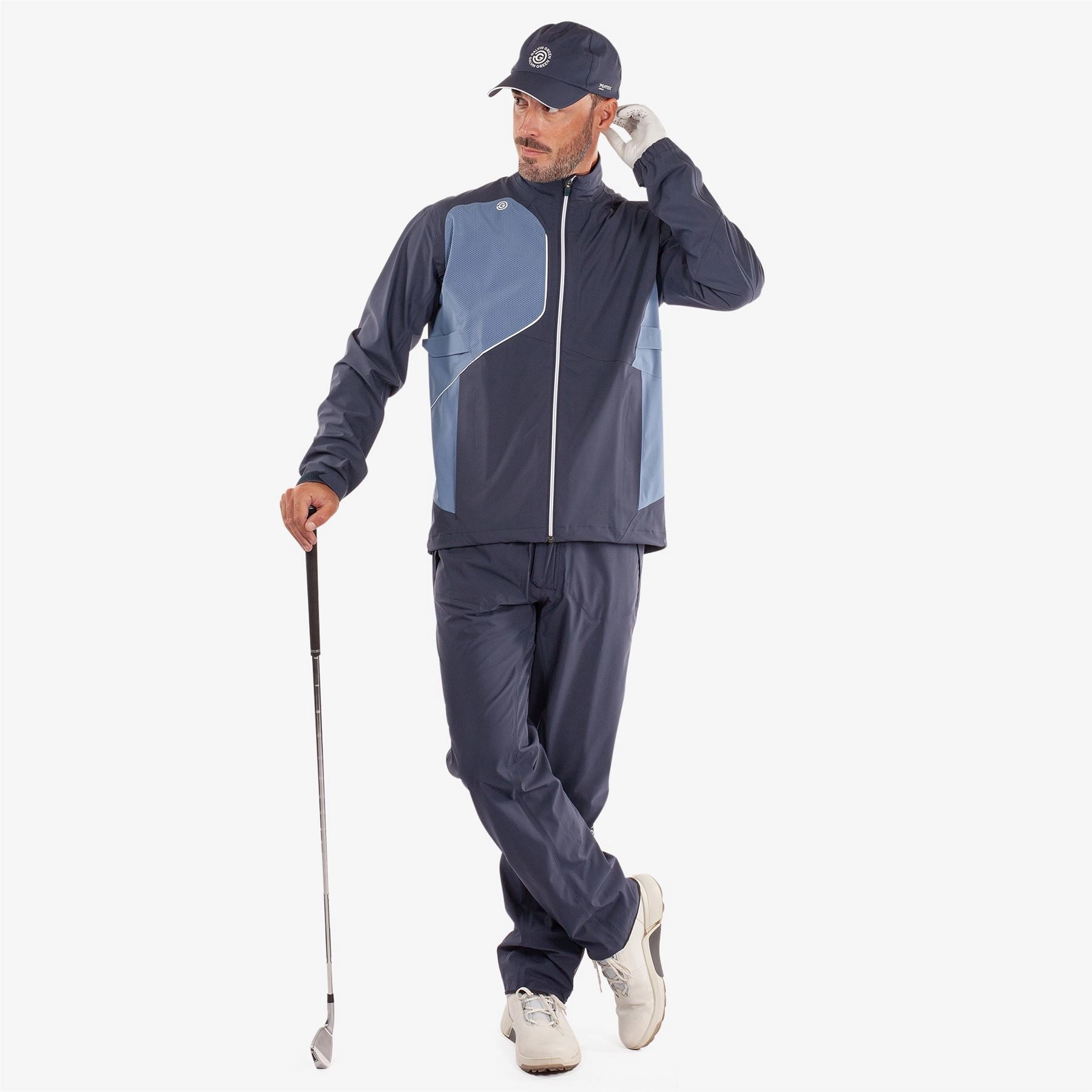 Ames PERTEX Waterproof Jacket Navy/Moonlight Blue Galvin Green Men's Apparel