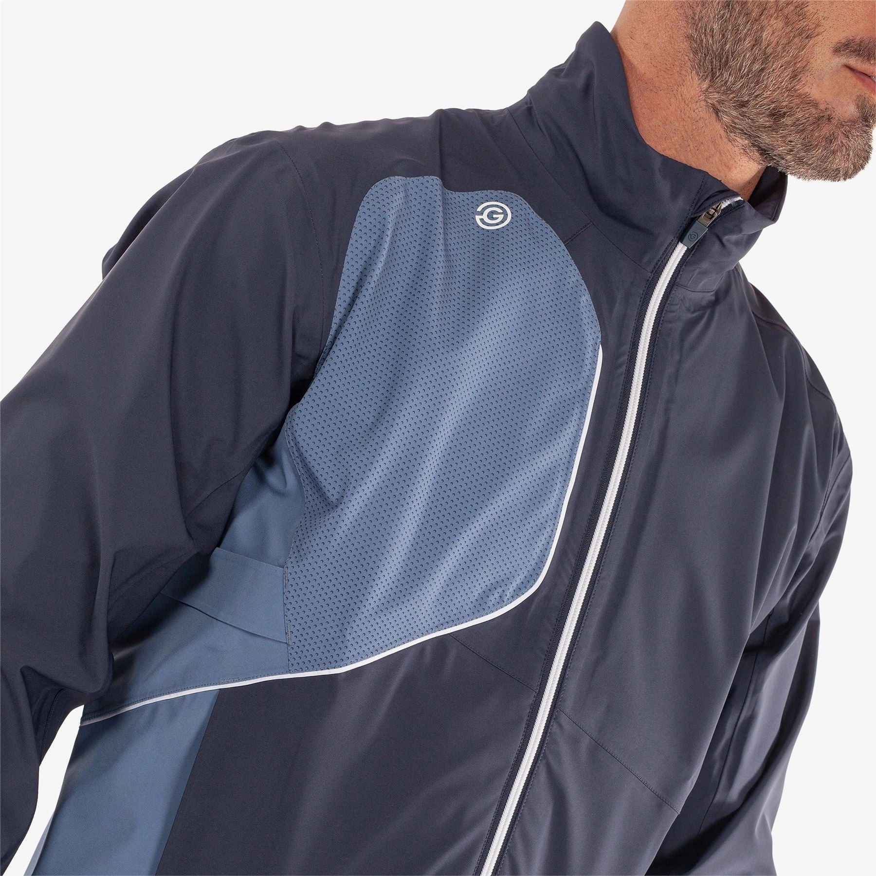 Ames PERTEX Waterproof Jacket Navy/Moonlight Blue Galvin Green Men's Apparel