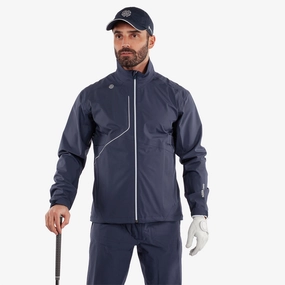 Ames PERTEX Waterproof Jacket Navy/White Galvin Green men's golf outerwear