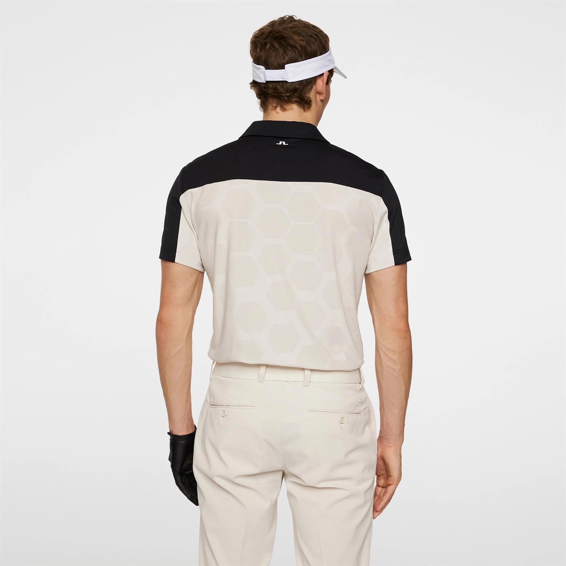 Anders Tour Mesh Slim Fit Polo Black J.Lindeberg Golfwear for Men