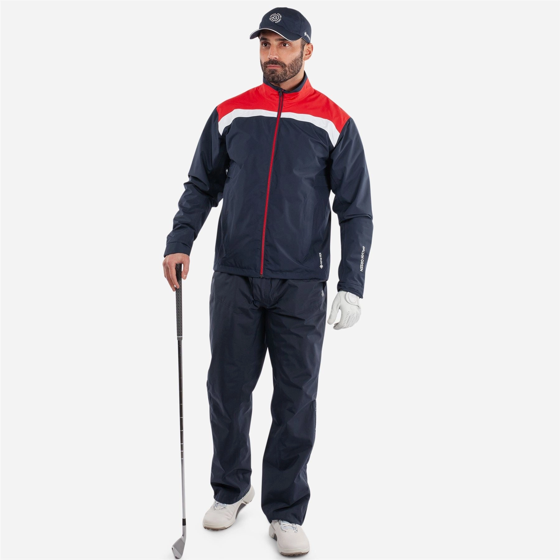 Anton GORE-TEX Waterproof Jacket Navy/Red Galvin Green Men's Apparel