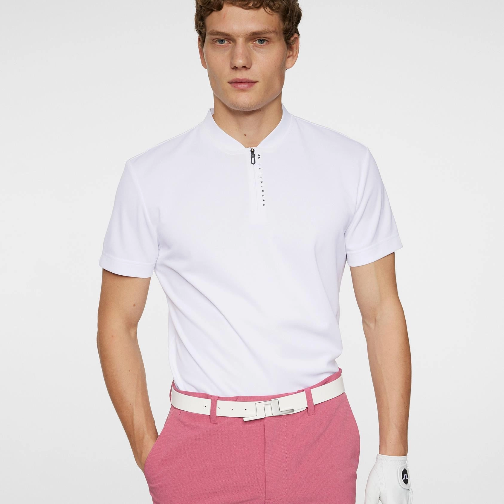Anton Polo White J.Lindeberg Golfwear for Men
