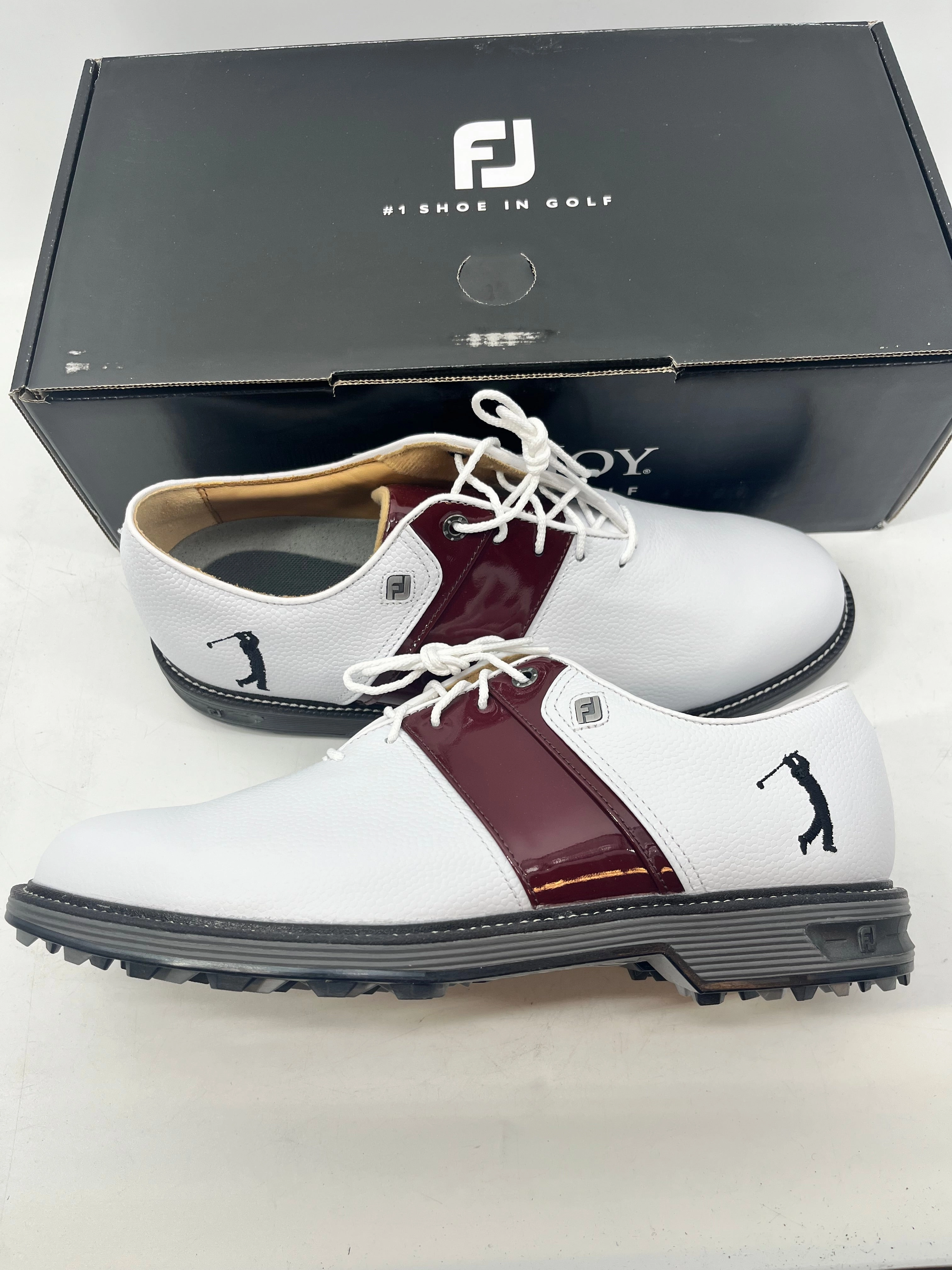 Breathable Trainers Arch Support Shoes Footjoy Myjoys Premiere Series Packard Golf Shoes White Red Patent Leather 9 M Ground Grip Faux Fur Slippers