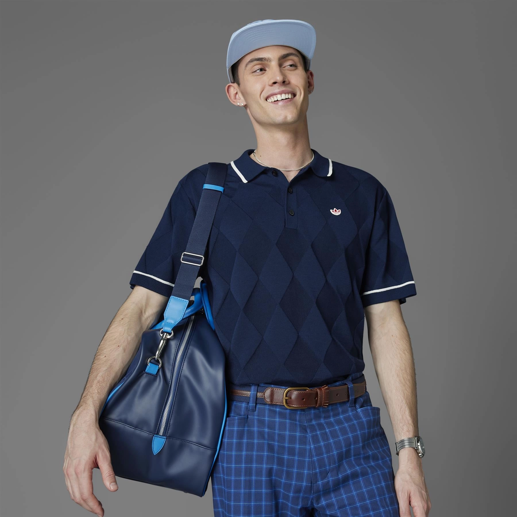 Archive Plaid Trousers Night Indigo/Royal Blue Adidas Men's Apparel