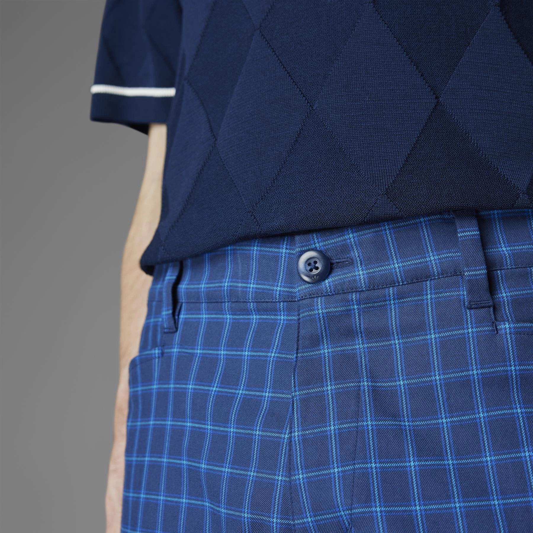 Archive Plaid Trousers Night Indigo/Royal Blue Adidas Men's Apparel