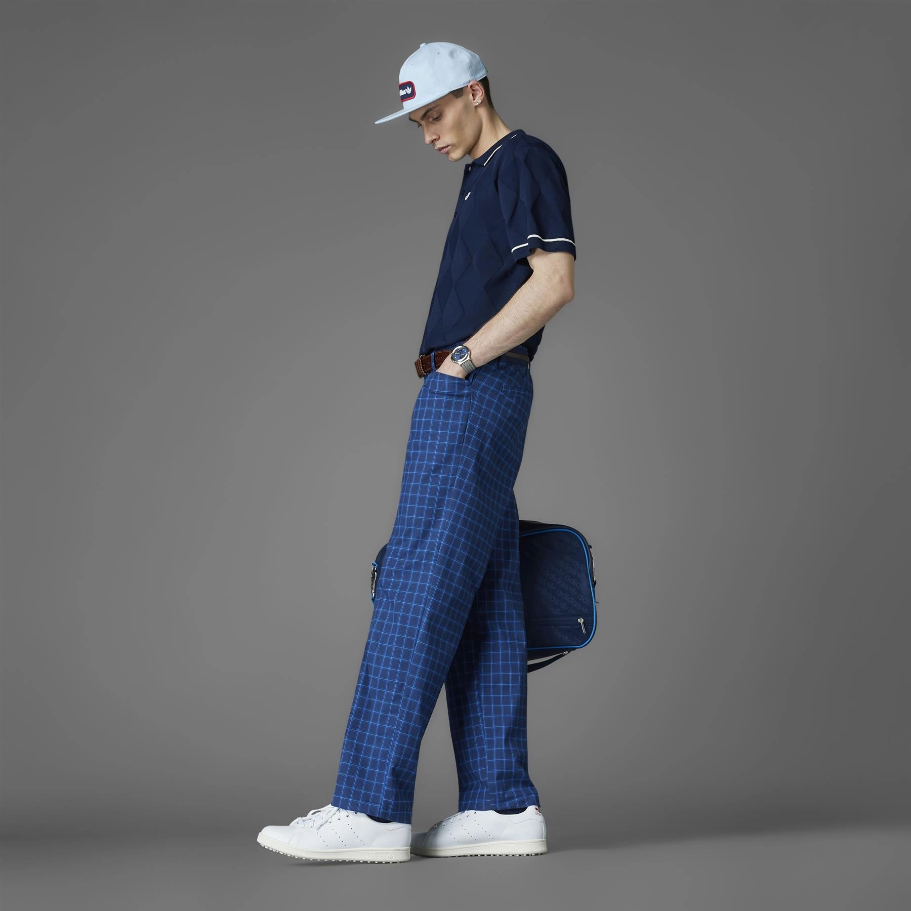 Archive Plaid Trousers Night Indigo/Royal Blue Adidas Men's Apparel