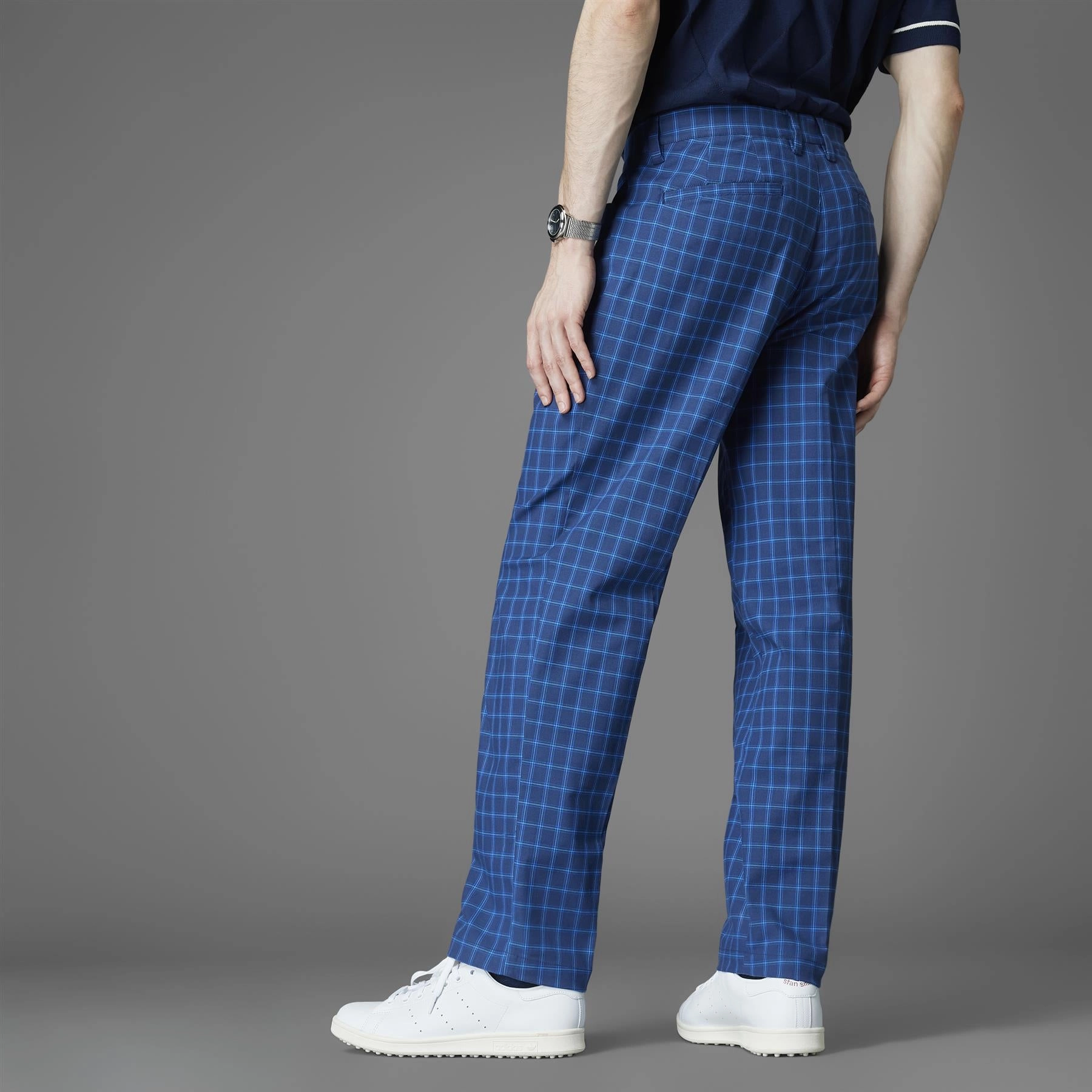 Archive Plaid Trousers Night Indigo/Royal Blue Adidas Men's Apparel