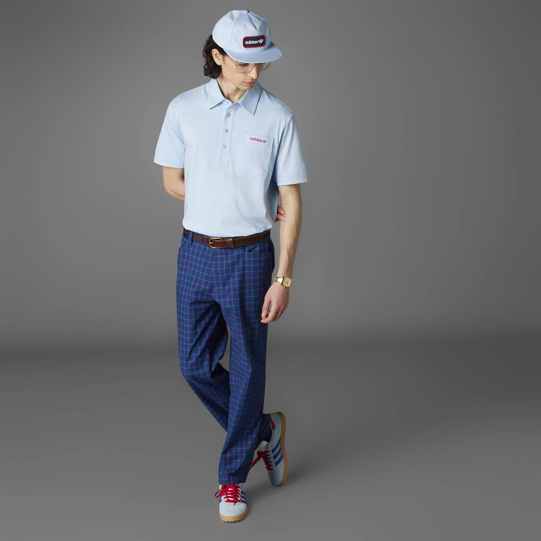Archive Pocket Polo Clear Sky Adidas Men's Apparel
