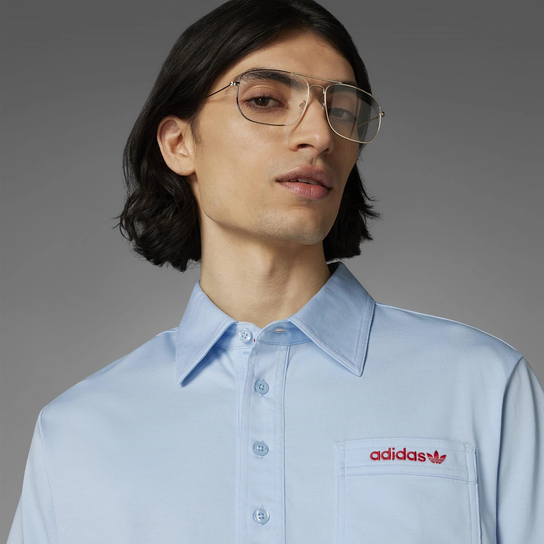 Archive Pocket Polo Clear Sky Adidas Men's Apparel