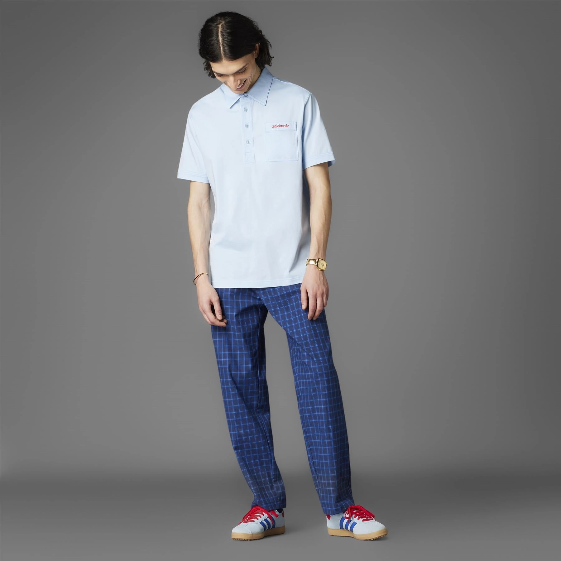 Archive Pocket Polo Clear Sky Adidas Men's Apparel