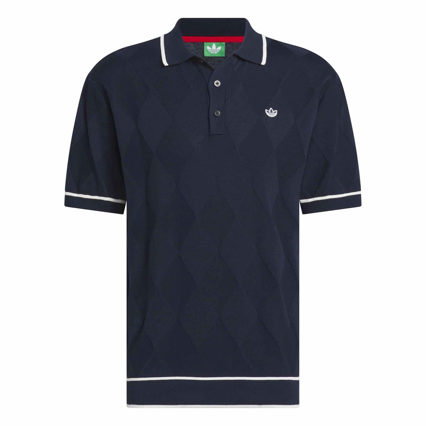 Argyle Knit Polo Night Indigo Adidas Men's Apparel