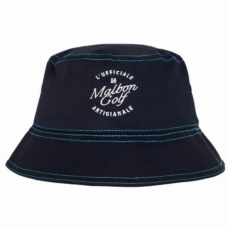 Artigianale Bucket Hat Navy Malbon mens golf lifestyle wear