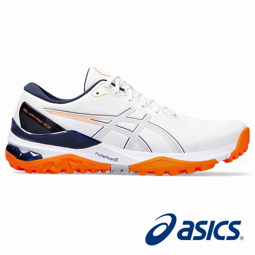 Asics Men's Gel-Kayano Ace 2 Golf Shoes - White/Shock Orange Men's shoes from other brands