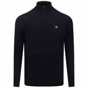 Autumn Crest Quarter Zip Knit Black Peter Millar clothing for men