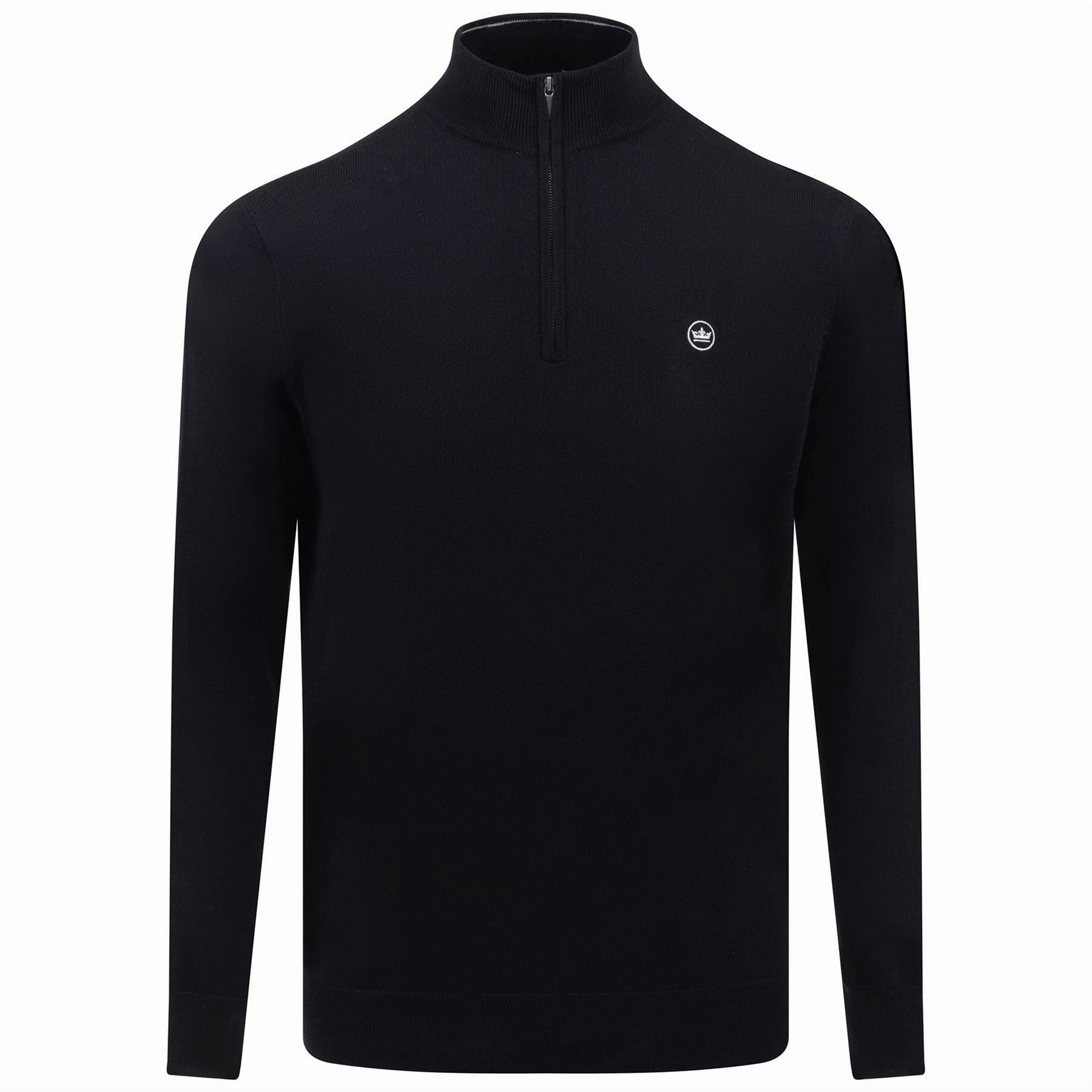 Autumn Crest Quarter Zip Knit Black Peter Millar clothing for men