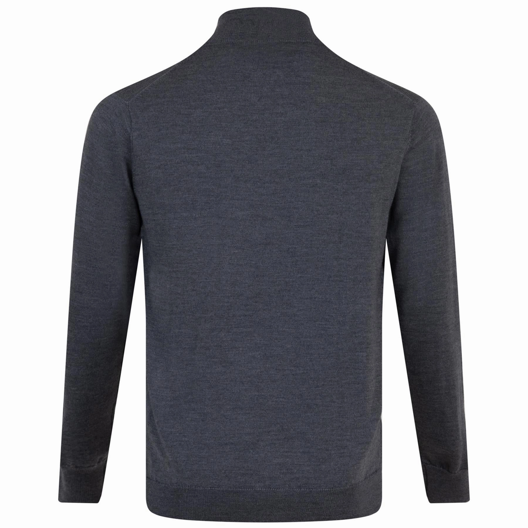 Autumn Crest Quarter Zip Merino Knit Mid Layer Charcoal Peter Millar Menswear Collection
