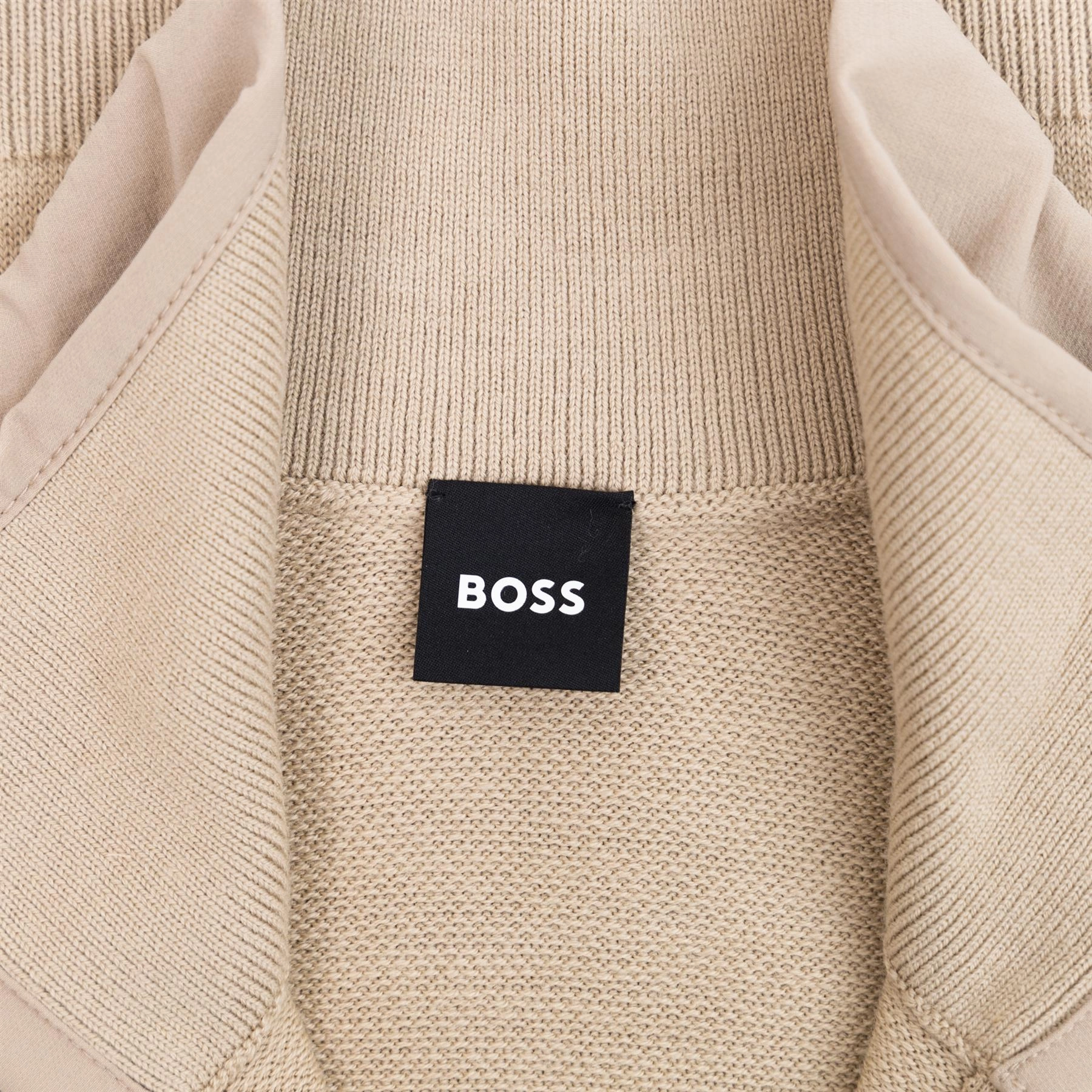 Bart Quarter Zip Sweater Light Beige Boss Men's Fashion