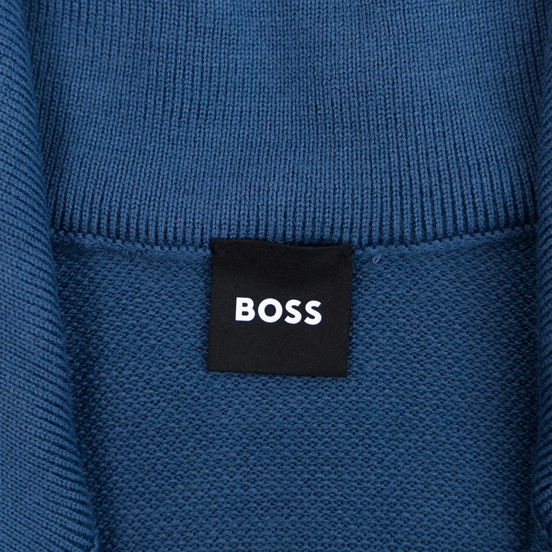 Bart Quarter Zip Sweater Medium Blue Boss Men's Fashion