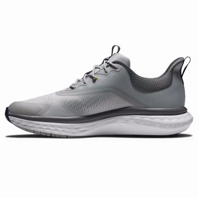 Neutral Tone Shoes FootJoy Men's Quantum Spikeless Golf Shoe - 56991 Grey/White/Blue High-Top Shoes